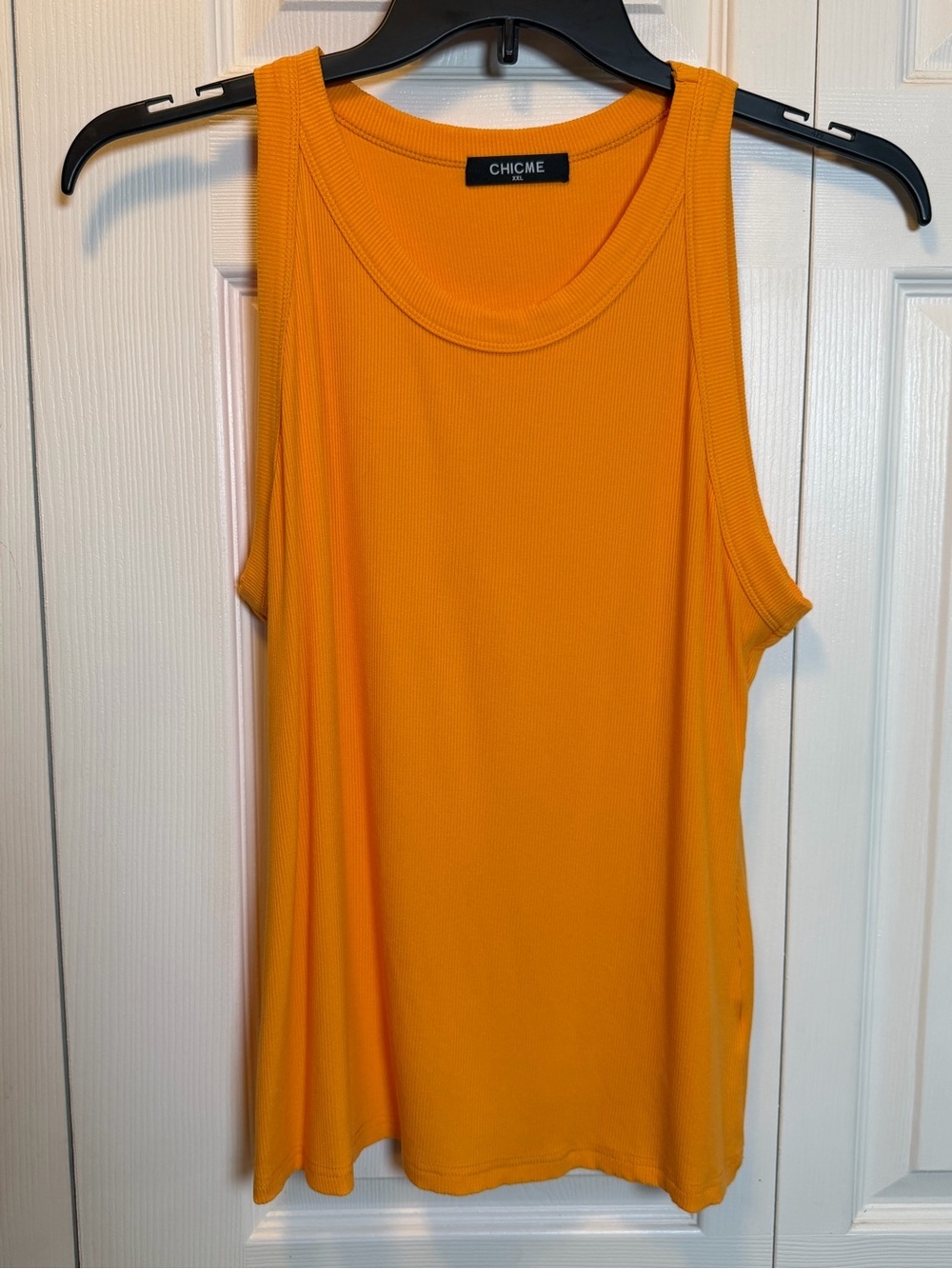 CHICME Orange Ribbed Tank Top XXL Sleeveless Stretch Knit NWOT